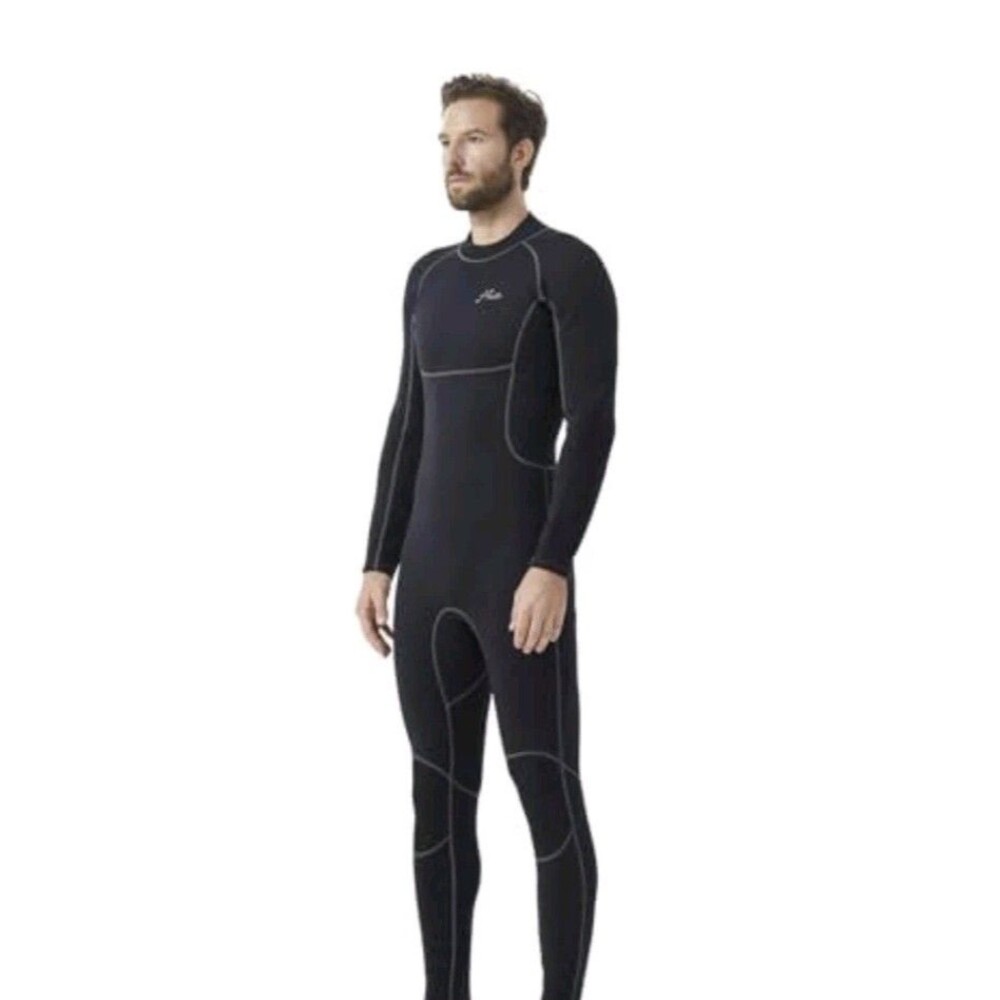 Hevto Men Wetsuits 3/2mm Neoprene Back 4XL Short M2-3/2mm-Back Zip-Black NEW